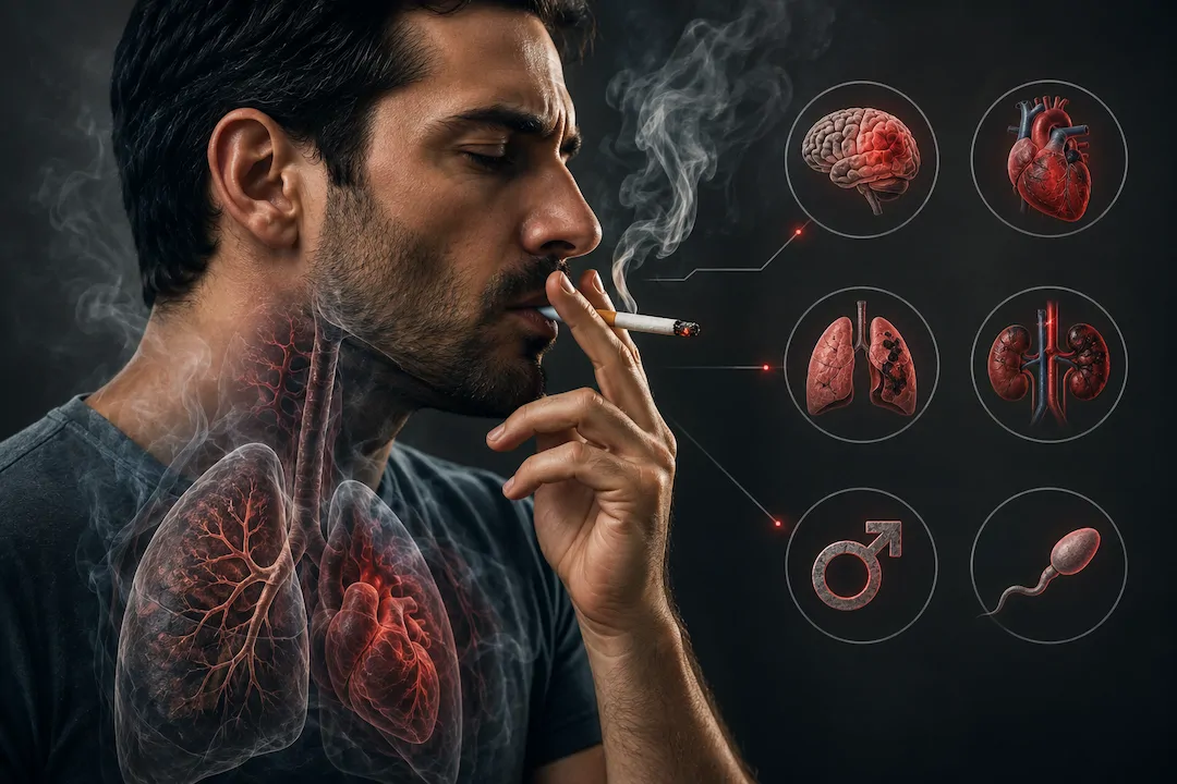 اثرات تدریجی و تلخ سیگار