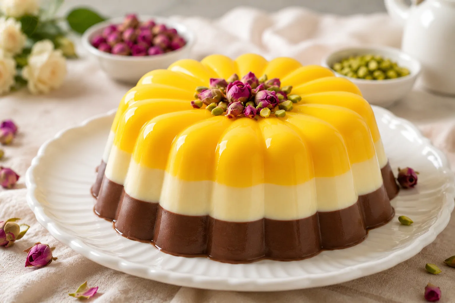 طرز تهیه دسر سه رنگ مجلسی