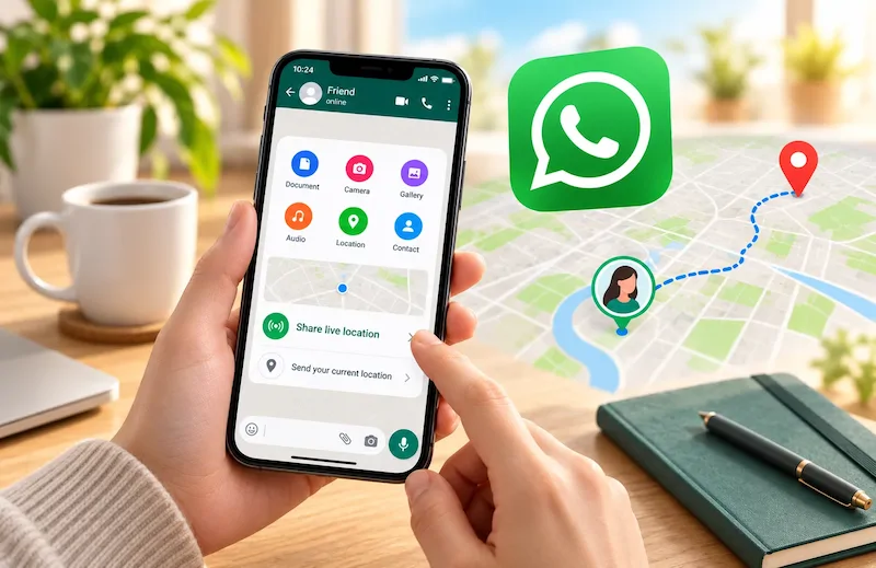 چگونه لوکیشن زنده در واتساپ بفرستیم؟ آموزش ارسال Live Location