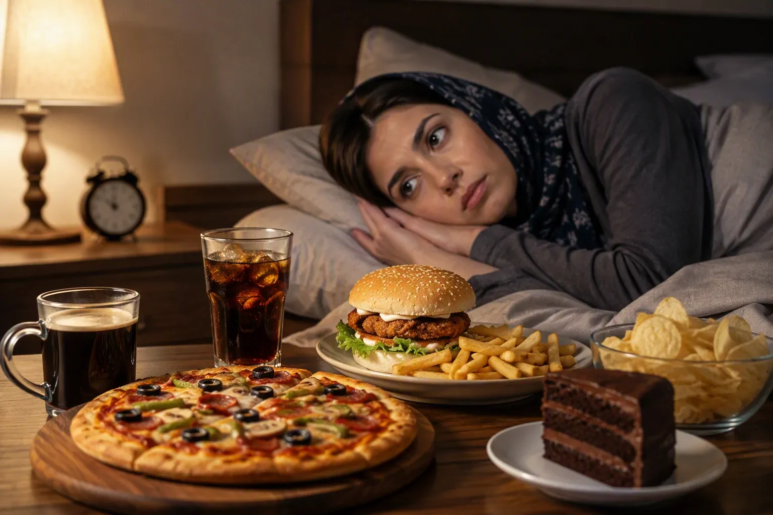 غذاها و نوشیدنی‌های مضر برای خواب